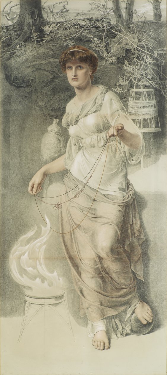 The Tangled Skein (lápis sobre papel) de Anthony Frederick Augustus Sandys