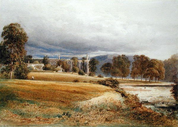 Abadia de Bolton do Rio Wharfe, Vista Sul, c.1825 (aguarela sobre papel) de Anthony Vandyke Copley Fielding