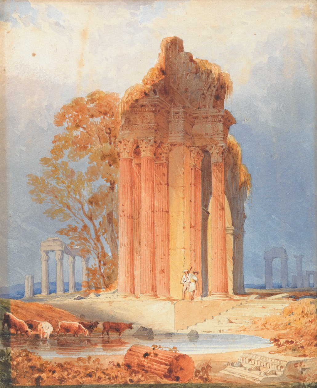 Rega do Gado por Colunas Coríntias de Anthony Vandyke Copley Fielding