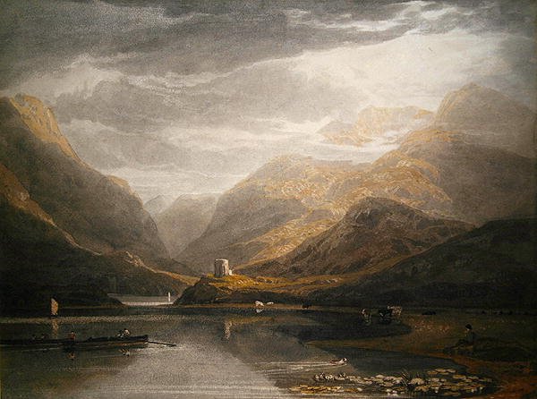 Castelo Dolbadern (aguarela sobre papel) de Anthony Vandyke Copley Fielding