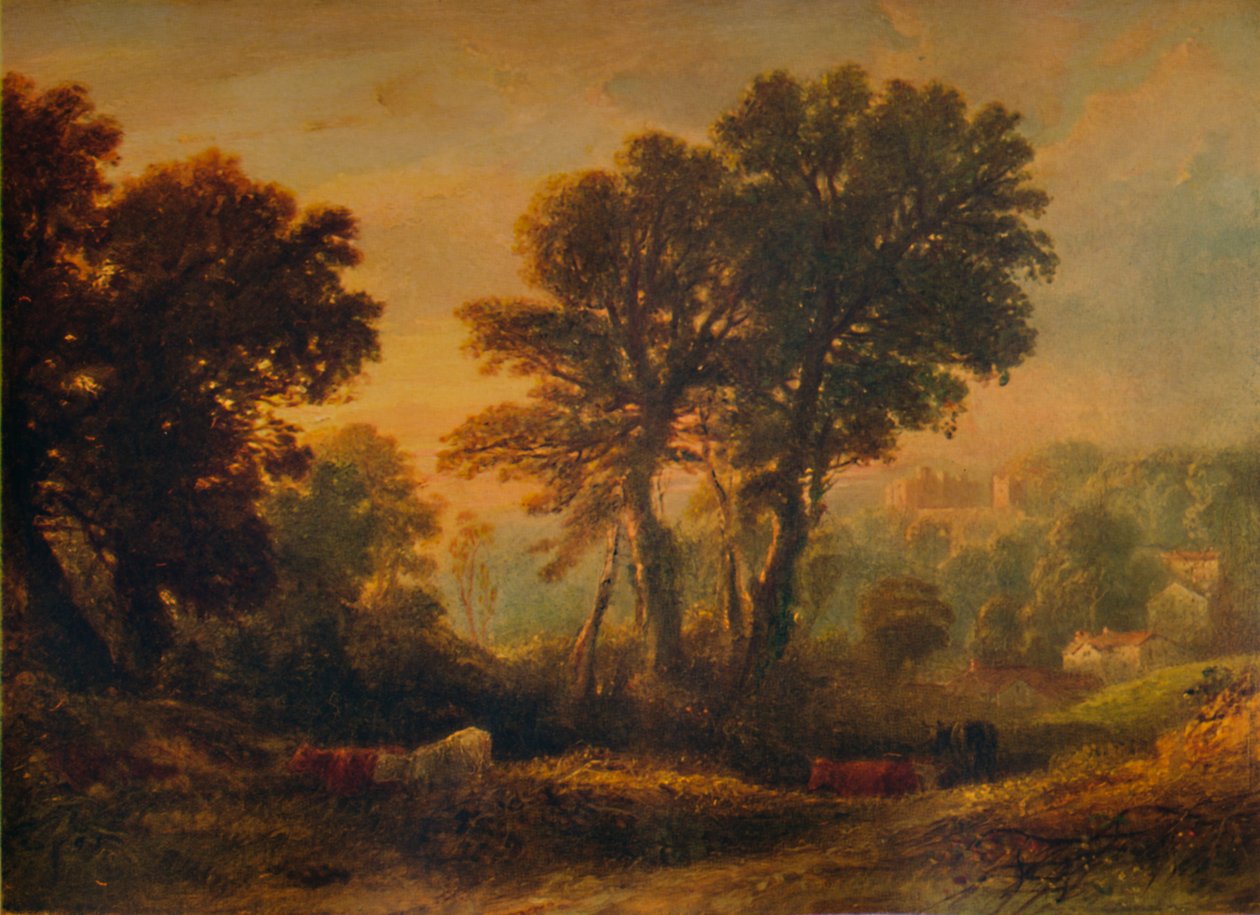Castelo de Dunster: Sunset, c1850, 1935 de Anthony Vandyke Copley Fielding