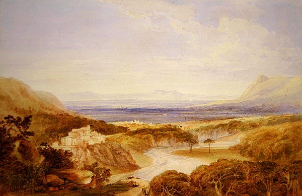 Vista do Rio (aguarela sobre lápis sobre papel) de Anthony Vandyke Copley Fielding