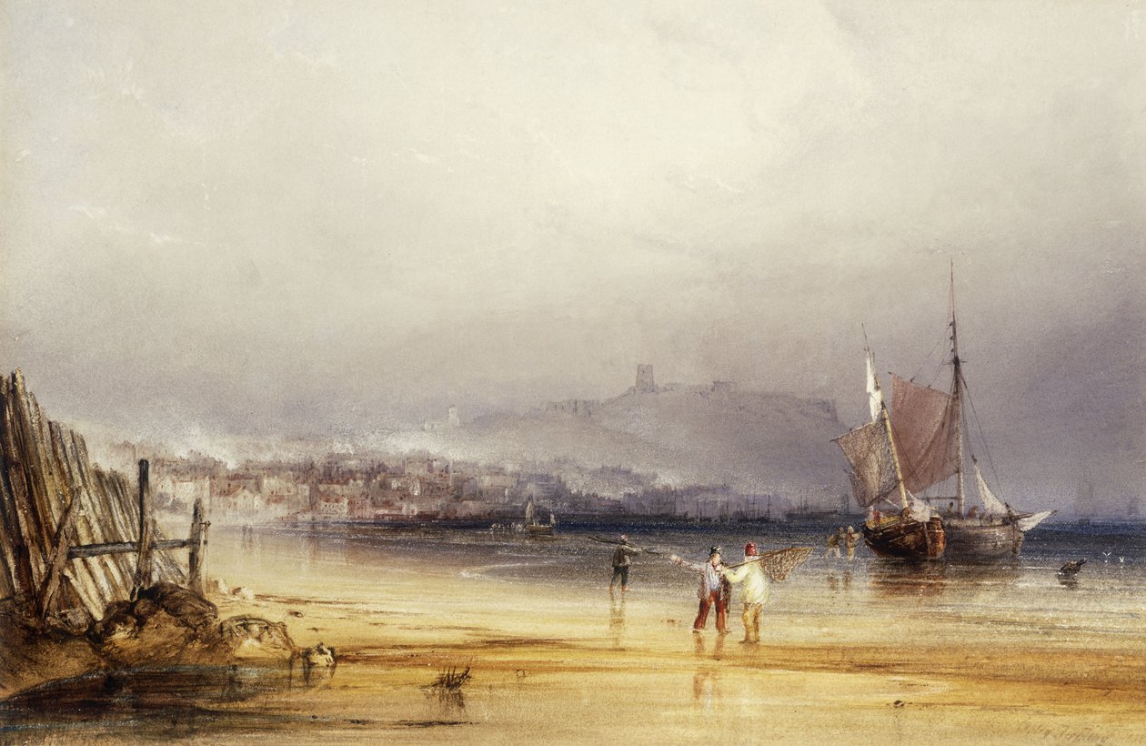 Castelo de Scarborough do Sul, 1838 de Anthony Vandyke Copley Fielding