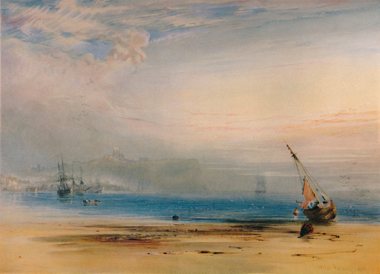 Scarborough do outro lado da baía, 1850, 1935 de Anthony Vandyke Copley Fielding