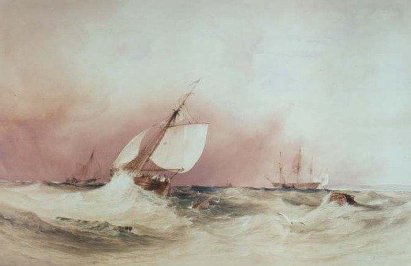 Paisagem marítima ao largo da costa sul de Anthony Vandyke Copley Fielding