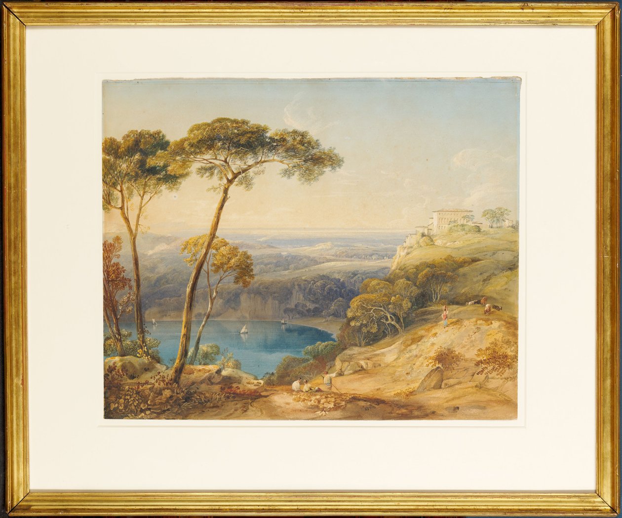 O Lago de Nemi (aguarela sobre papel) de Anthony Vandyke Copley Fielding