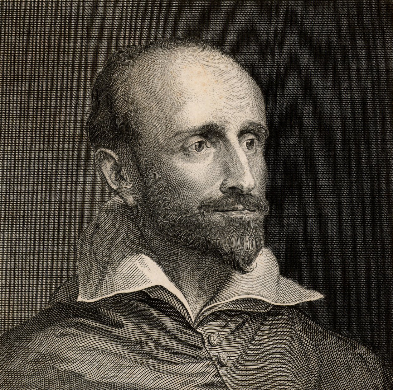 Guido Bentivoglio (1579-1644) cardeal, estadista, diplomata e historiador italiano (gravura) de Anthony van (after) Dyck