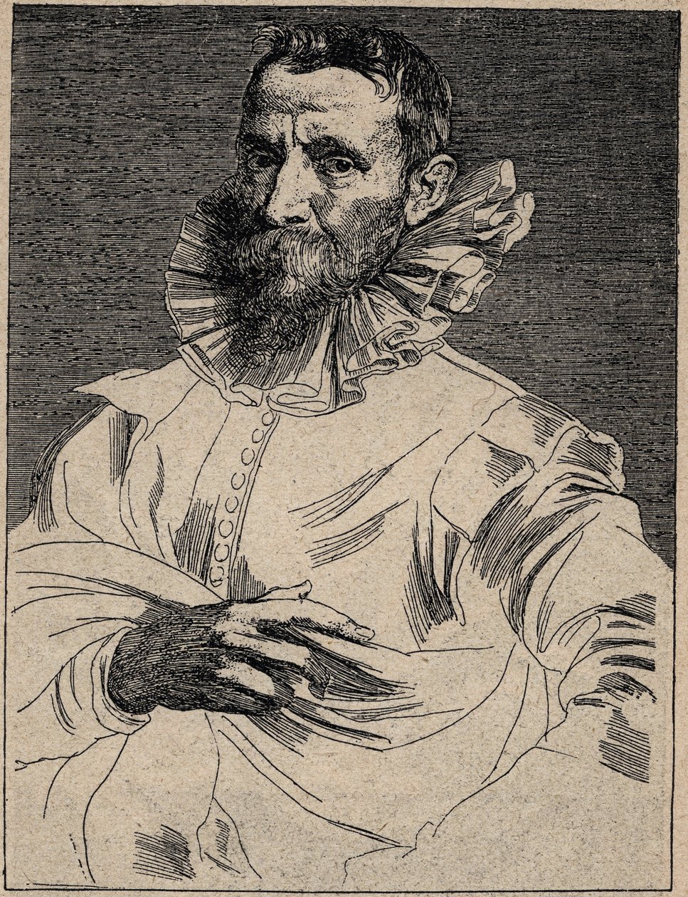 Jan Brueghel, o Ancião (ou o Ain, conhecido como Brueghel de Velours) (1568-1625) - Jan Brueghel, o Ancião - gravura depois de Anthony van Dyck de Anthony van (after) Dyck