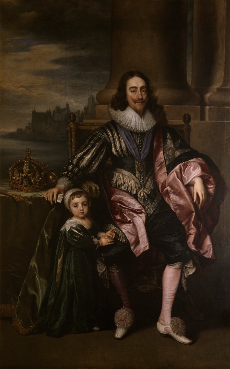 Rei Carlos I e Príncipe Carlos (óleo sobre tela) de Anthony van (after) Dyck