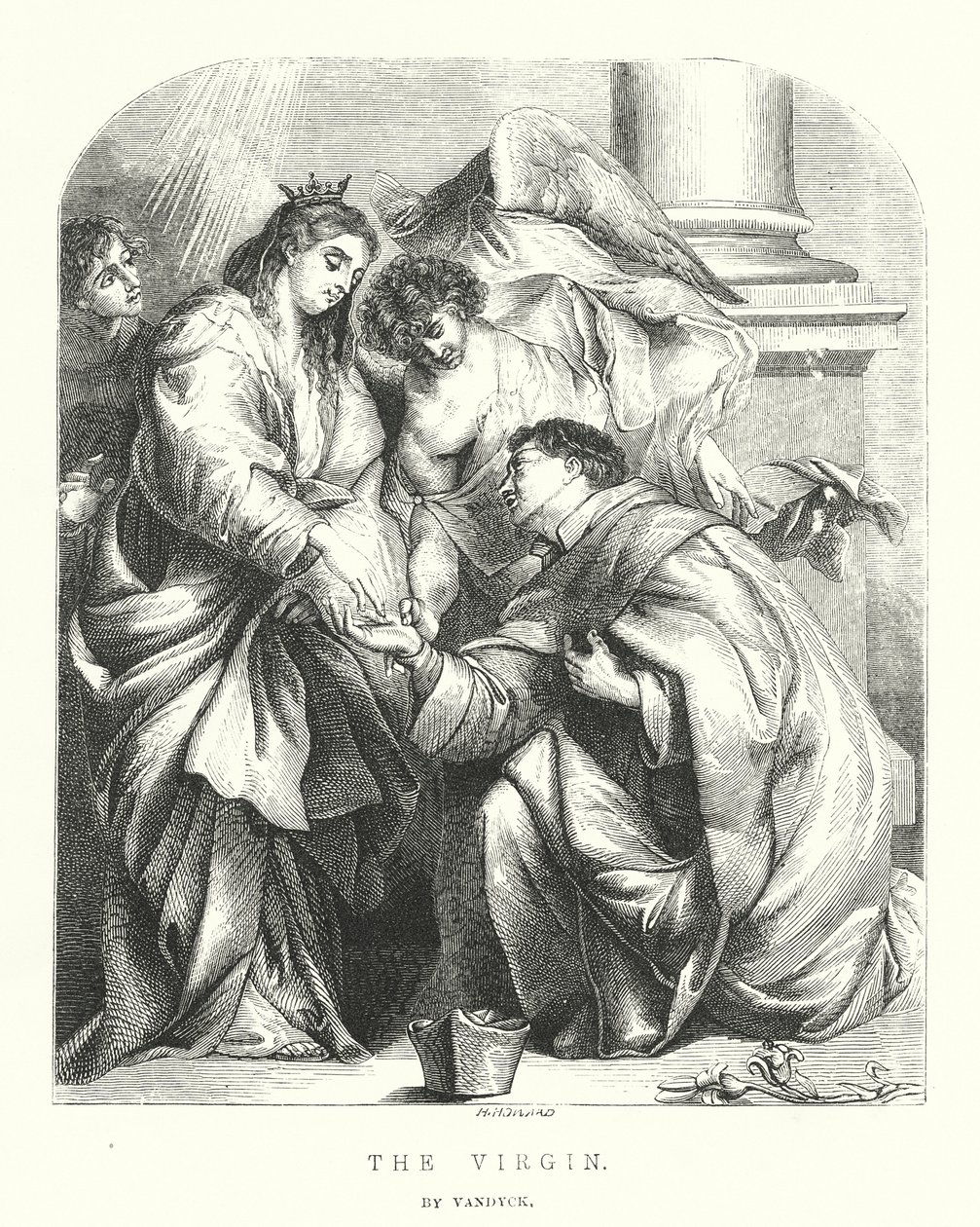 A visão do Beato Hermann Joseph (gravura) de Anthony van (after) Dyck