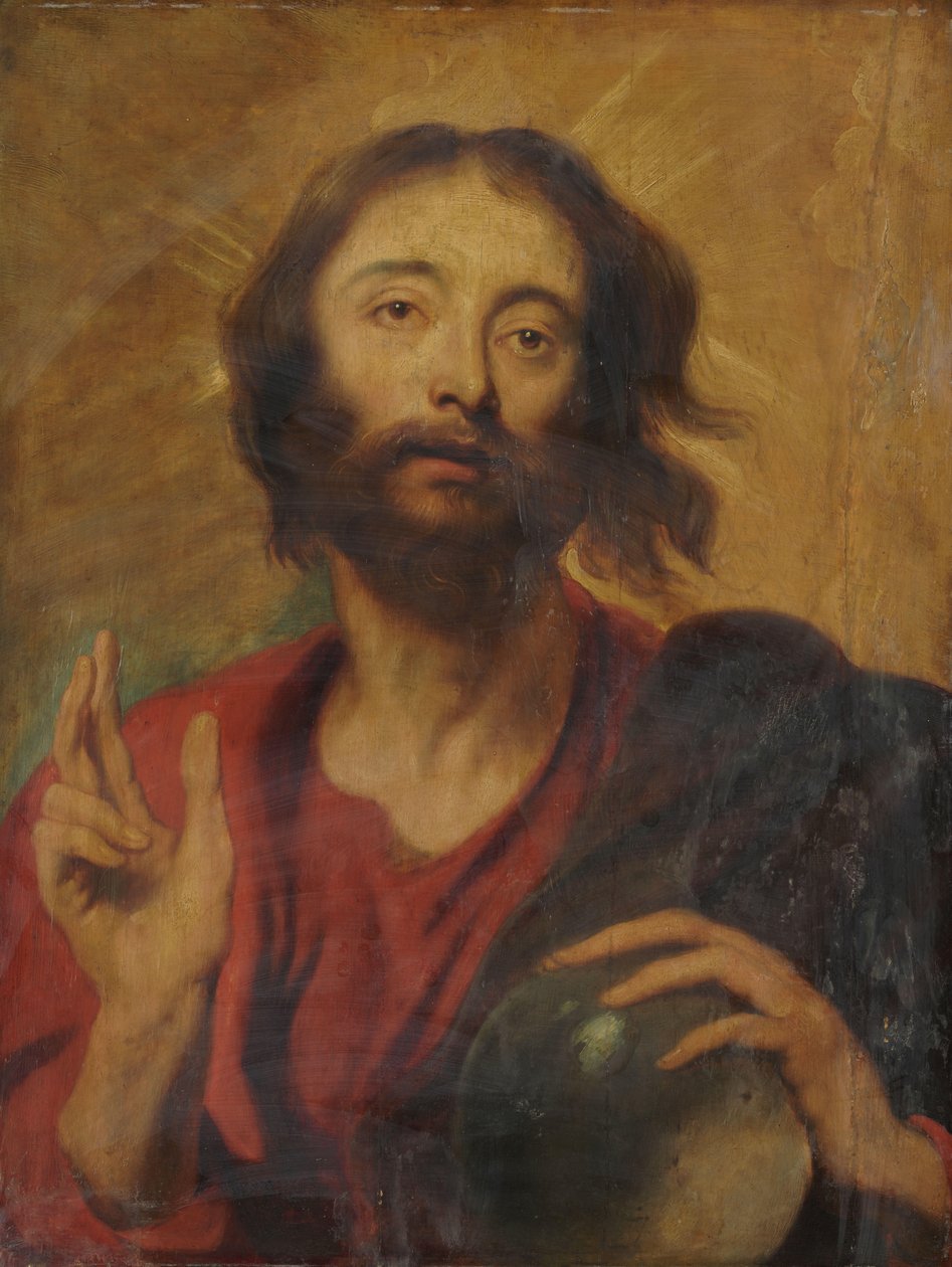 Cristo como Salvador do Mundo de Anthony van Dyck (after)