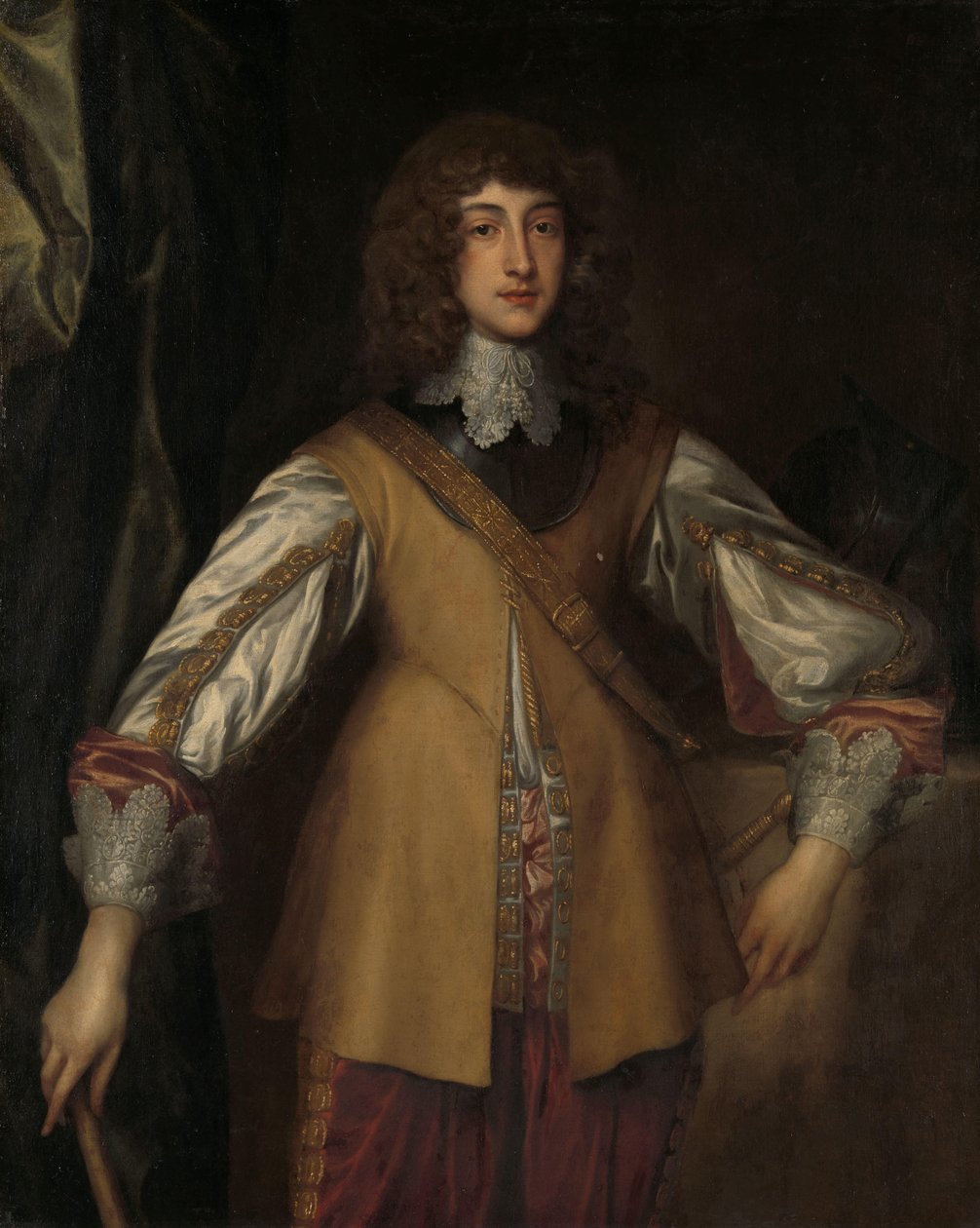 Retrato de Rupert (1619-1682), Príncipe-Palatino do Reno, em Traje de Combate de Anthony van Dyck (copy after)