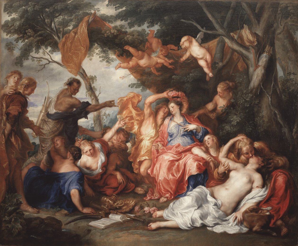 Amarillys e Mirtillo, c.1631-32 (óleo sobre tela) de Anthony van Dyck