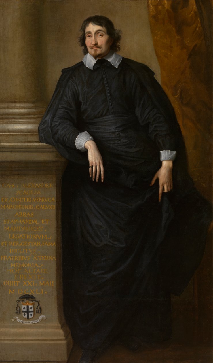 César Alexandre Scaglia, Abade de Staffarda, c.1634 (óleo sobre tela) de Anthony van Dyck