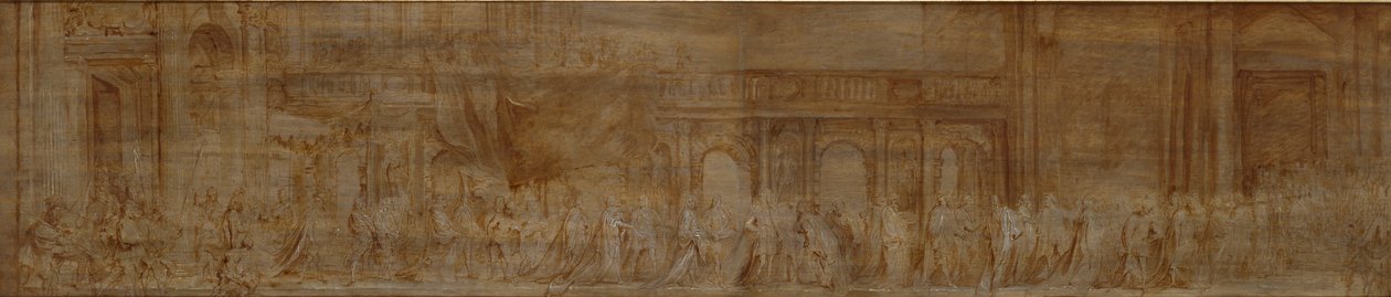 Carlos I e os Cavaleiros da Jarreteira em Procissão, 1638 de Anthony van Dyck