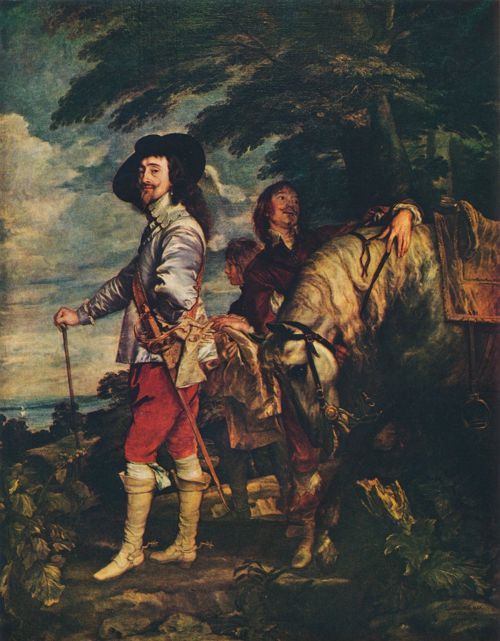 Carlos I na caça, c1635 de Anthony van Dyck