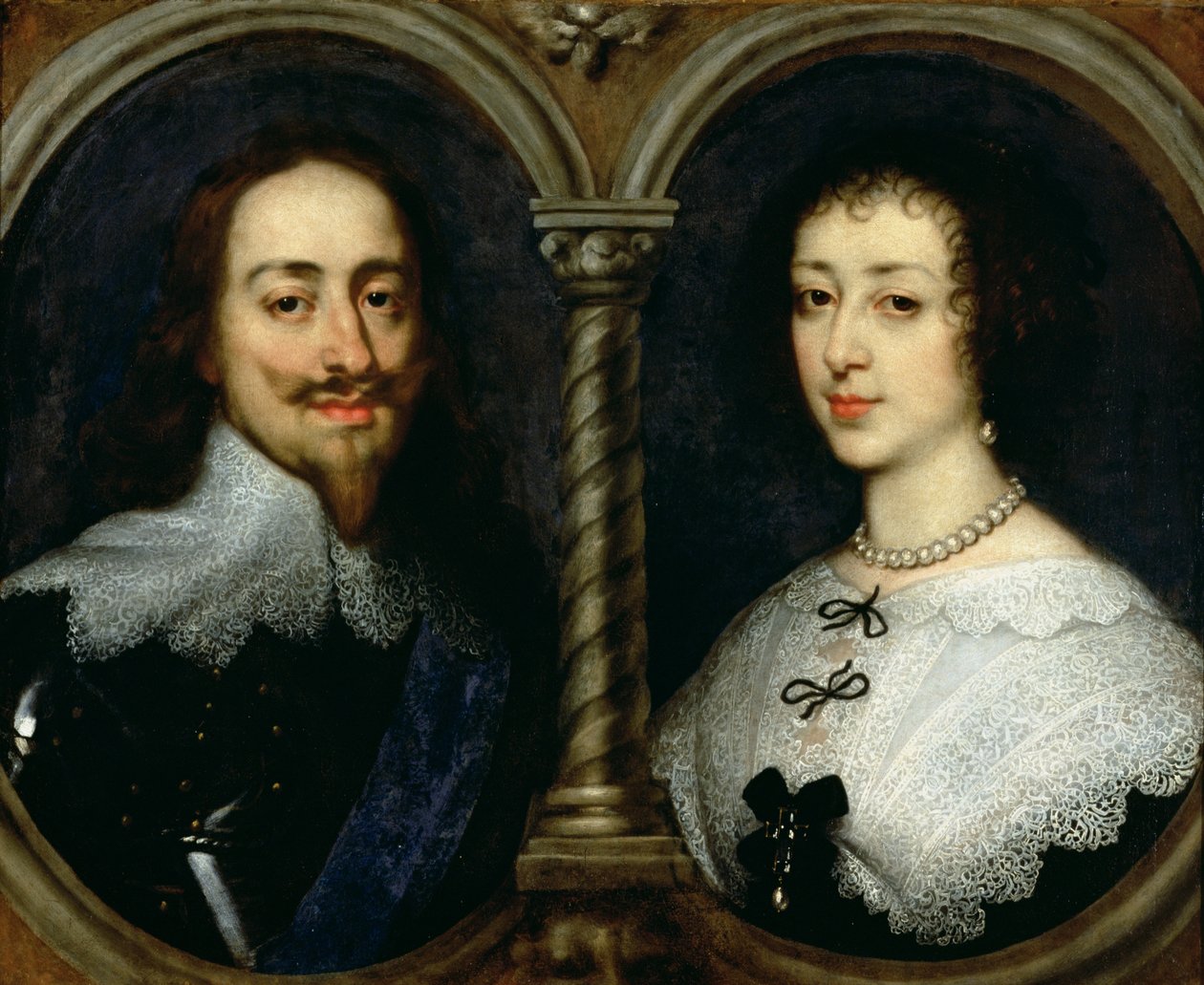 Charles I da Inglaterra (1600-49) e a Rainha Henrietta Maria (1609-69) de Anthony van Dyck