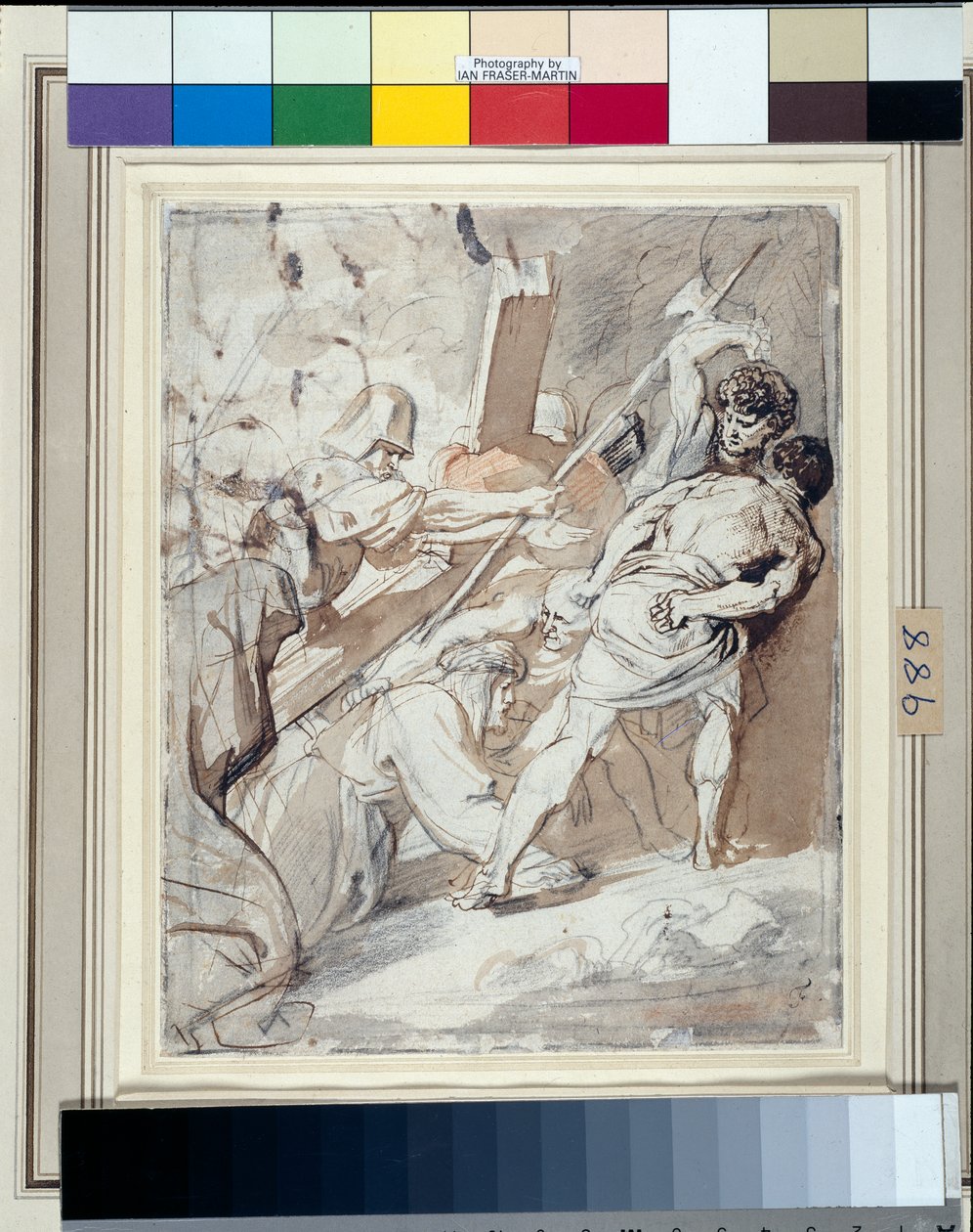 Cristo Carregando a Cruz (caneta e tinta com lavagem com giz sobre papel) de Anthony van Dyck