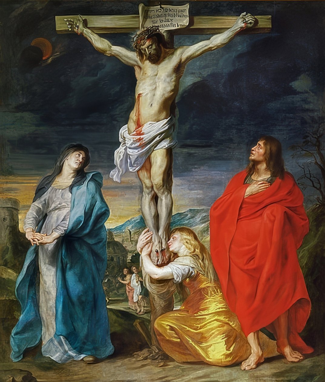 A crucificação de Cristo com Madonna, João Batista e Maria Madalena. 1641 de Anthony van Dyck