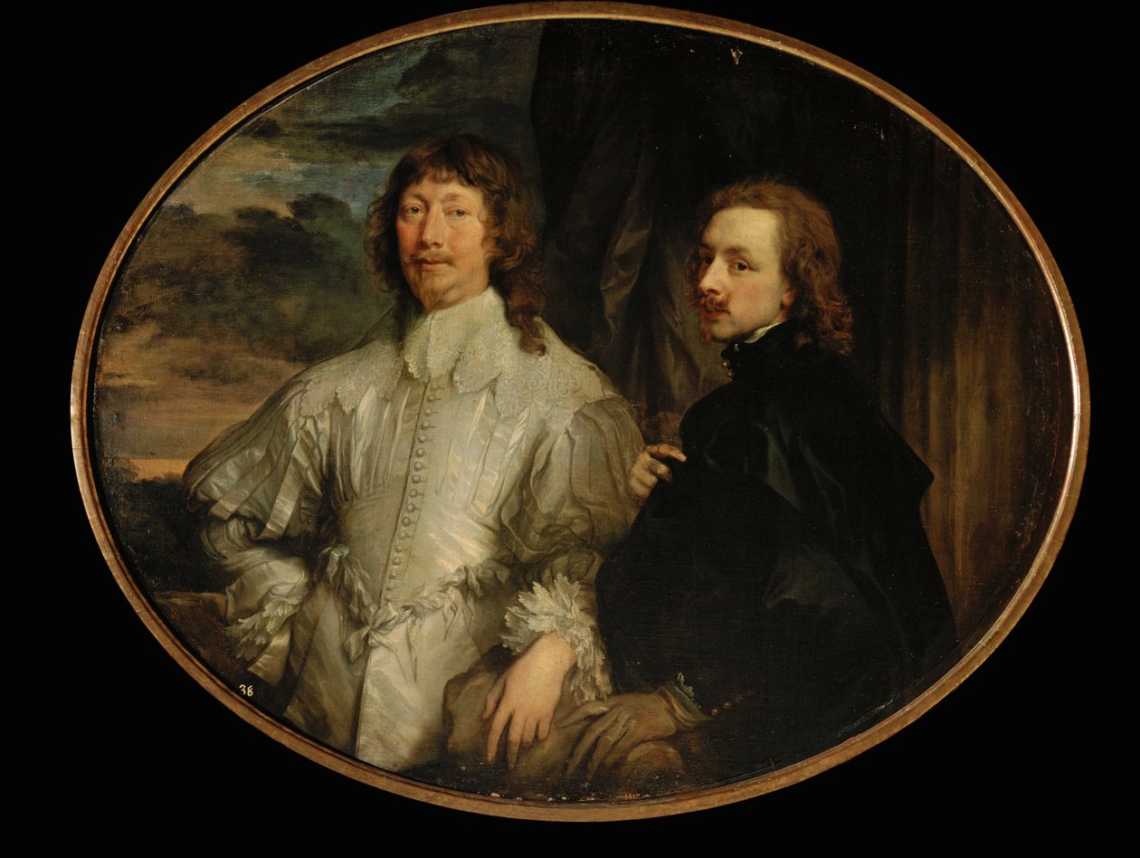 Retrato duplo de Sir Endymion Porter e Anthonis van Dyck (pintura sobre tela) de Anthony van Dyck