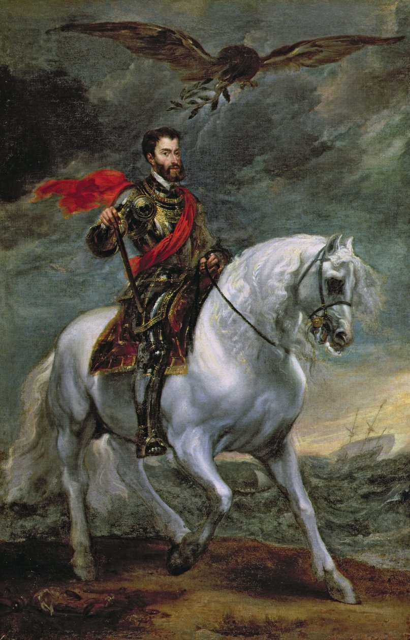 Imperador Charles V (1500-58) a cavalo, 1620 de Anthony van Dyck