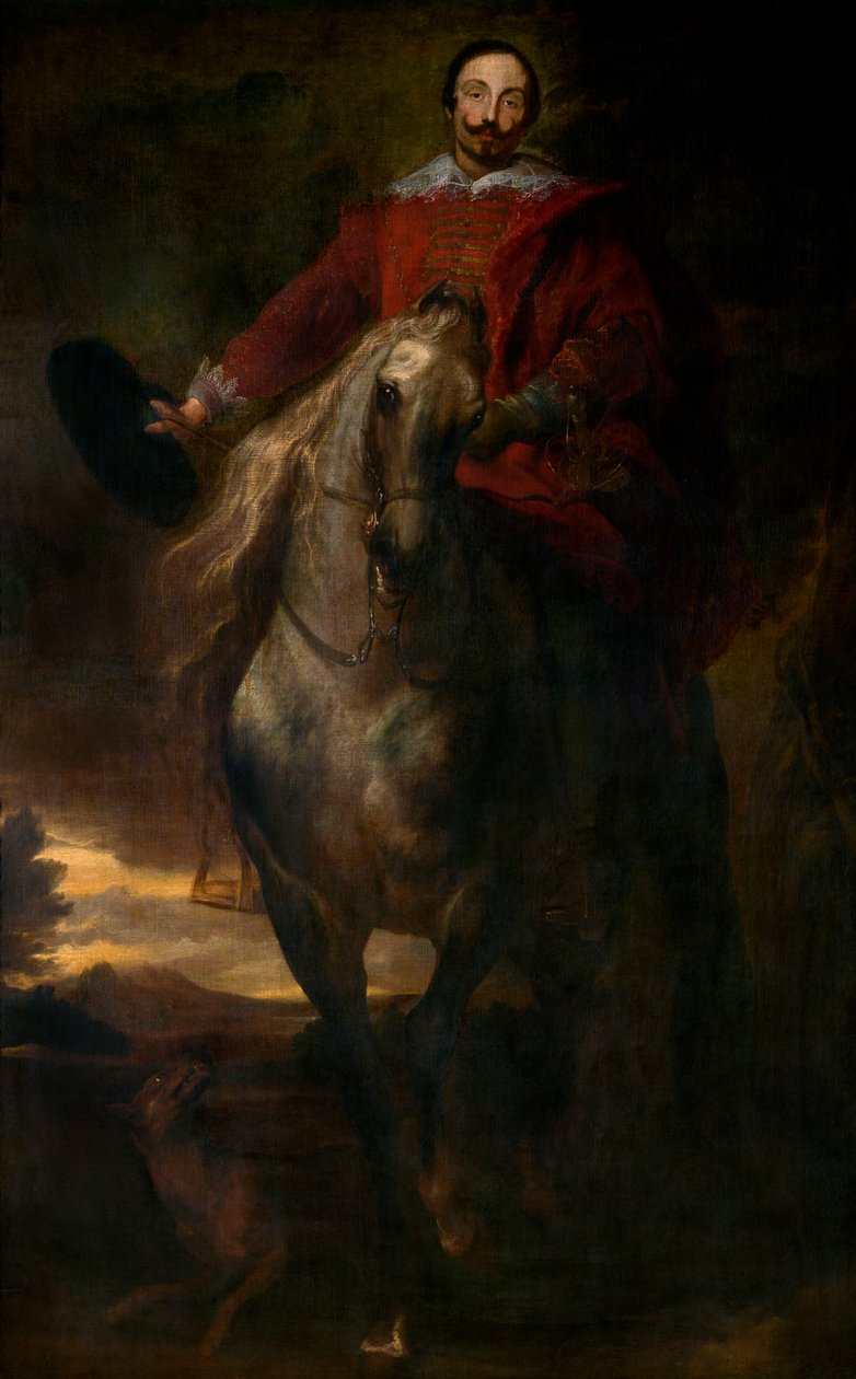 Retrato equestre do pintor Cornelis de Wael (óleo sobre tela) de Anthony van Dyck
