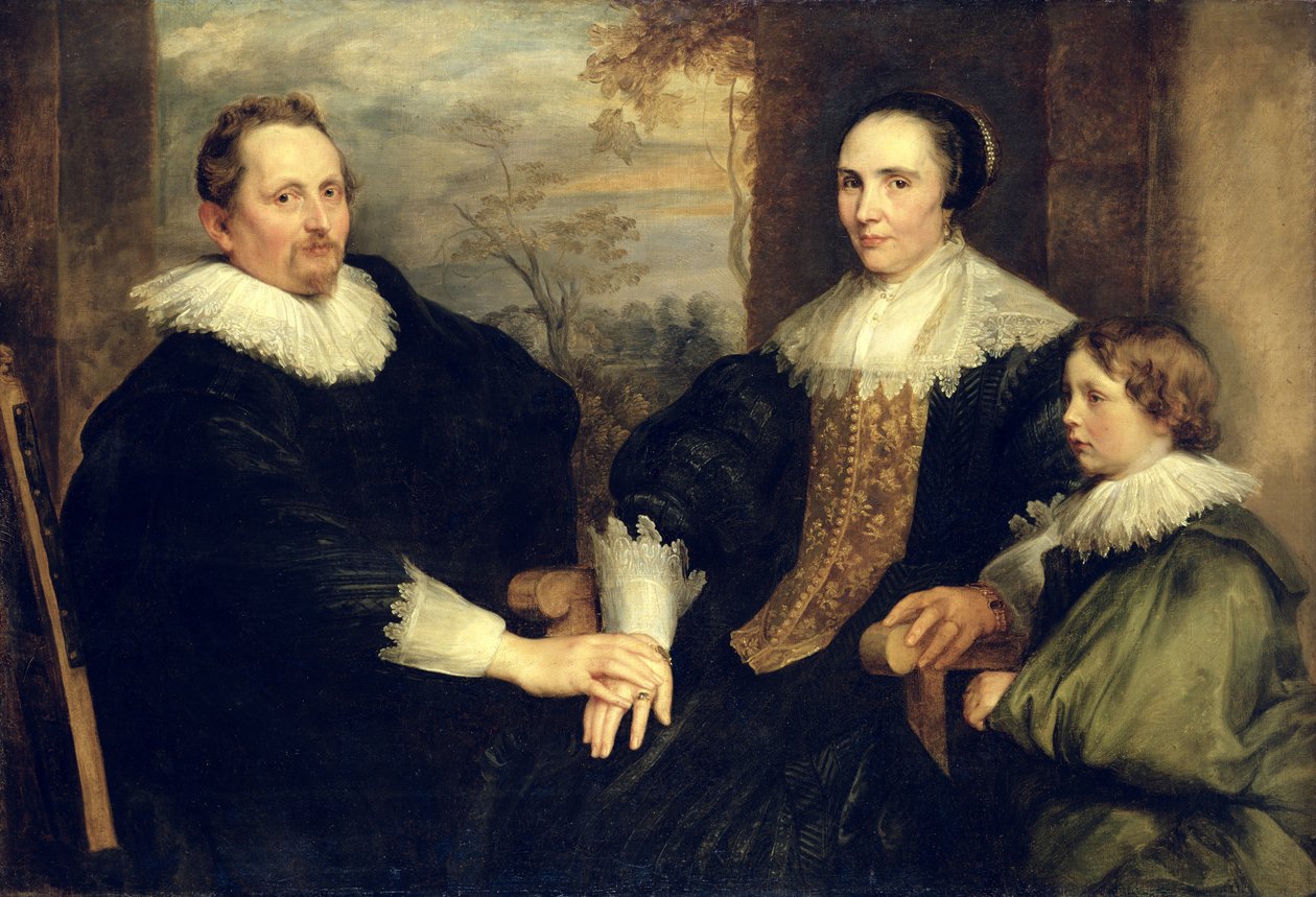 Retrato de família de Sebastian Leerse (1584-1664) com sua esposa e filho, 1630-32 de Anthony van Dyck