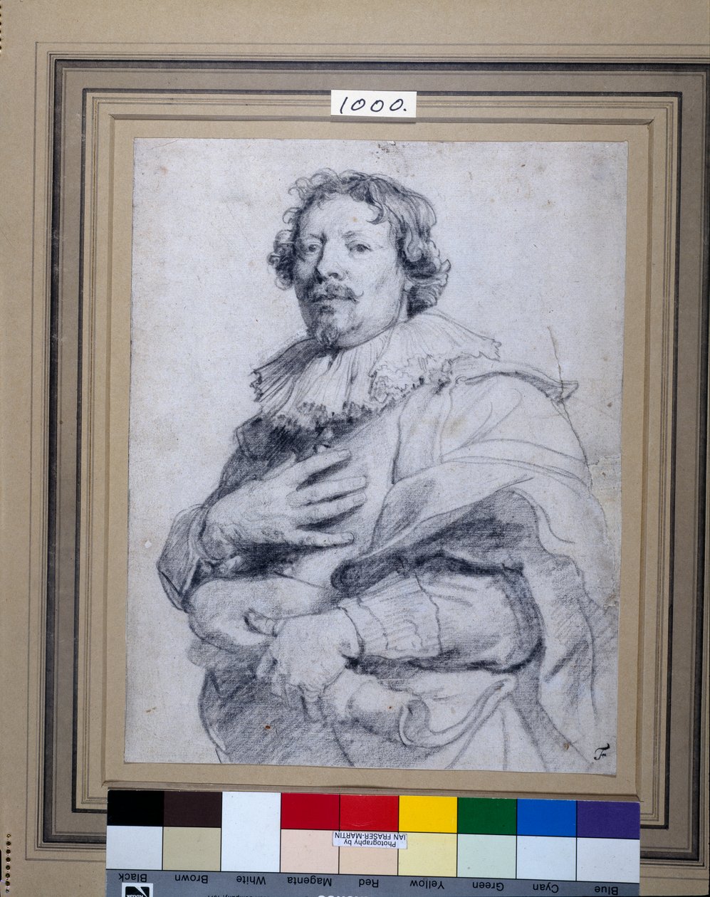 Gaspard de Crayer (giz preto sobre papel branco) de Anthony van Dyck