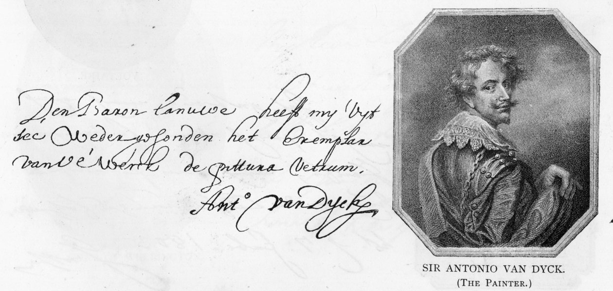 Escrita e assinatura de Van Dyck, 14 de agosto de 1636 de Anthony van Dyck