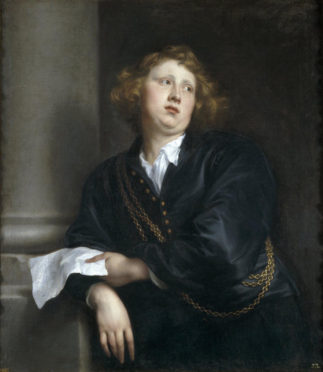 Henricus Liberti ou Hendrik van Groeninghen - Retrato do compositor e organista Henricus Liberti (1610-1669) - Peinture de Sir Anthonis (Anton ou Antoon) van Dyck (1599-1641) - 1627-1632 - Óleo sobre tela - 107x97 cm- Museo del Prado, Madrid de Anthony van Dyck