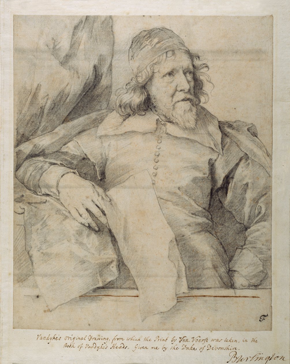 Inigo Jones (giz preto sobre papel) de Anthony van Dyck