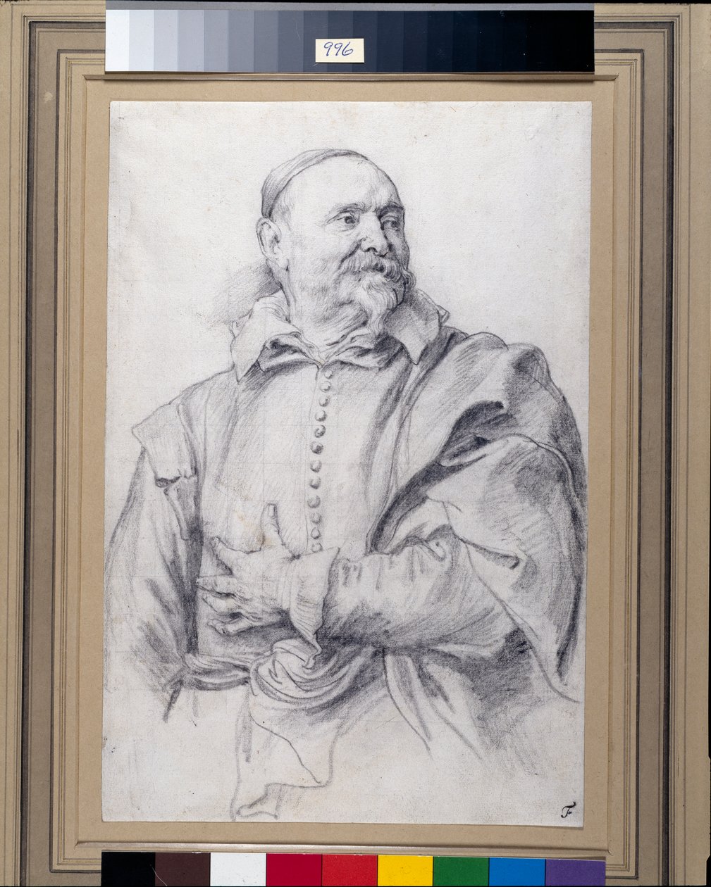 Jan Snellincx (giz preto sobre papel branco) de Anthony van Dyck