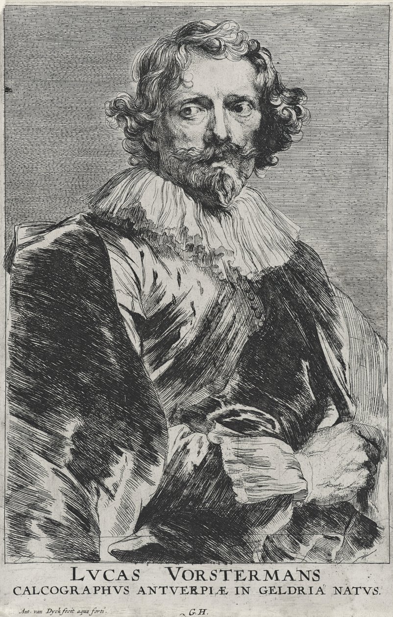 Lucas Vosterman, 1628-1632 (gravura sobre papel avergoado com gravura) de Anthony van Dyck