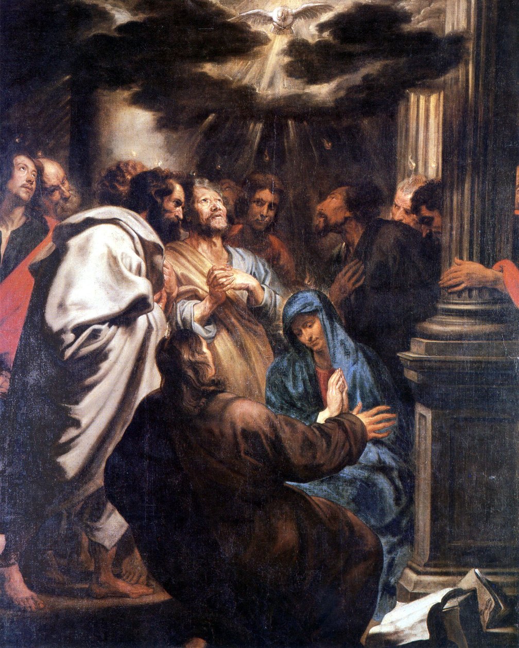 Pentecostes: o Espírito Santo desce sobre Maria e os apóstolos de Anthony van Dyck