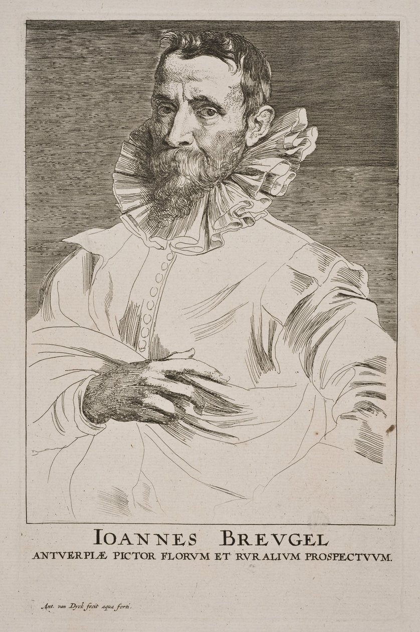 Retrato de Jan Brueghel, o Velho de Anthony van Dyck
