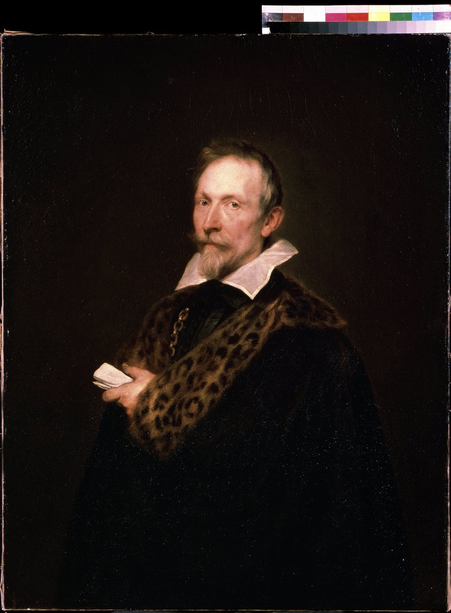 ""Retrato do diplomata e intelectual Jan Van der Wouver (Waverius) (1574-1636)"" Pintura de Antoine van Dyck (ou Athony ou Antoon, Anton ou Anthonis de Anthony van Dyck