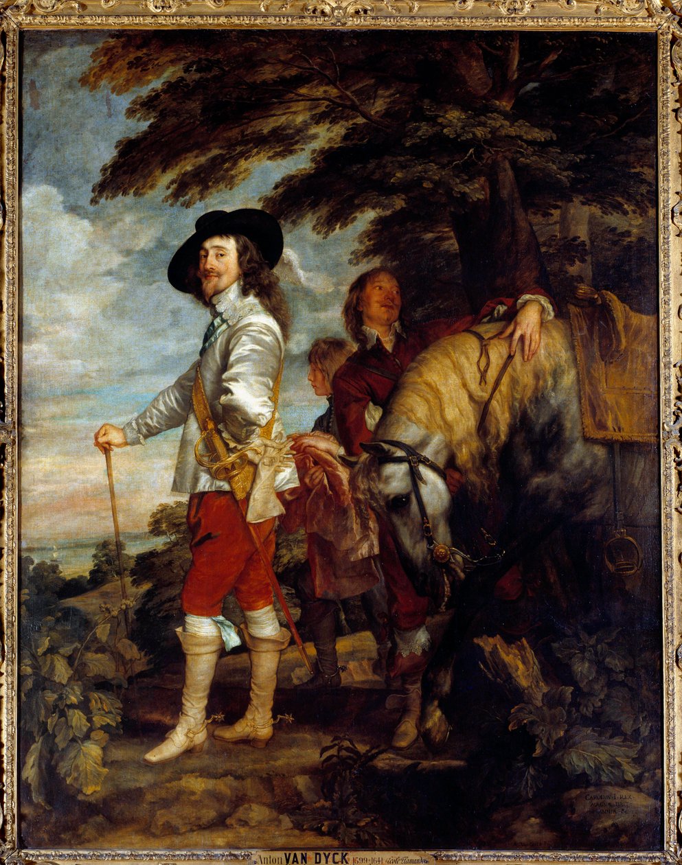 Retrato de Charles I Stuart (1600 - 1649), Rei de Inglaterra, caçando. Pintura de Anton Van Dyck (1599-1641), escola flamenga de Anthony van Dyck