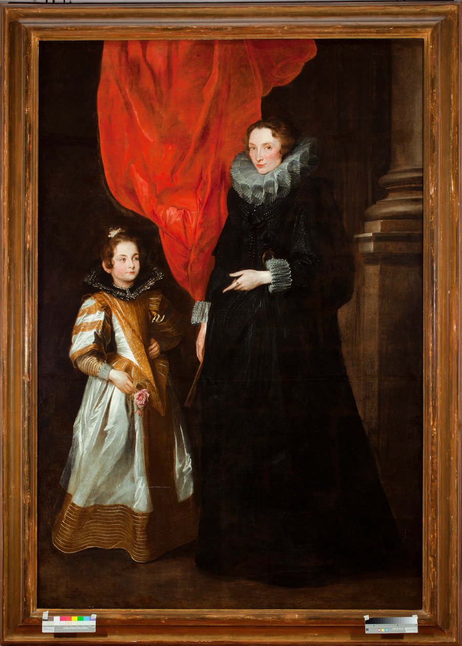 Retrato de Geronima Brignole-Sale (Brignole Sale), esposa de Gian Francesco I Brignole Sale, com sua filha Maria Amelia (Retrato de Geronima Brignole Sale e sua filha Maria-Amelia) Pintura de Sir Anthonis (Anton ou Antoon) van Dyck (1599-1641) 16 de Anthony van Dyck