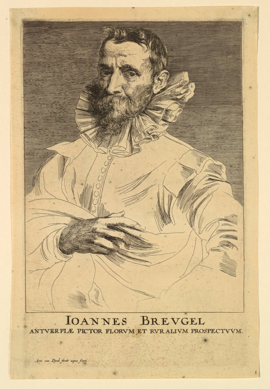 Retrato de Jan Brueghel, o Velho, dos Ícones dos Príncipes dos Homens de Anthony van Dyck