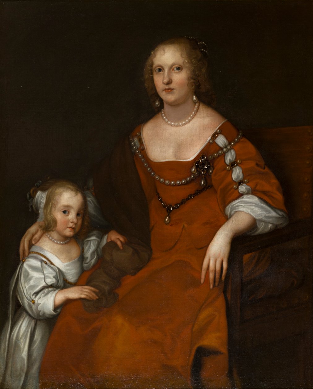 Retrato de Margaret Howard, Condessa de Carlisle (1618-1664) e Lady Diana Russell, que se tornou Lady Allington (1652-1701), c.1654-53 (óleo sobre tela) de Anthony van Dyck