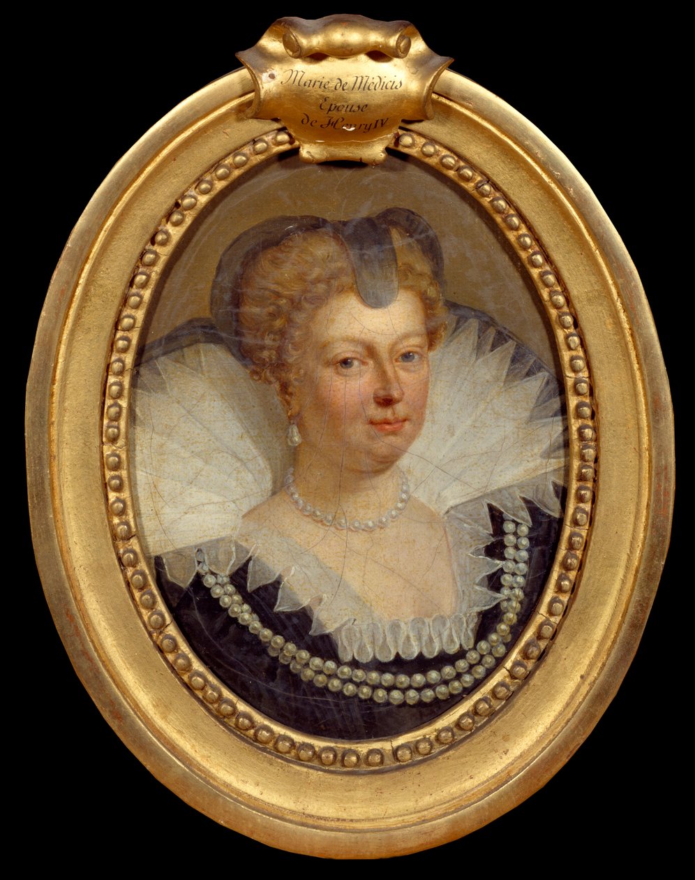 Retrato da Rainha Maria de Medicis (Maria de Medici) (1573-1642) Pintura de Antoon Van Dyck (1599-1641) Chantilly do século XVII, Musee Conde de Anthony van Dyck