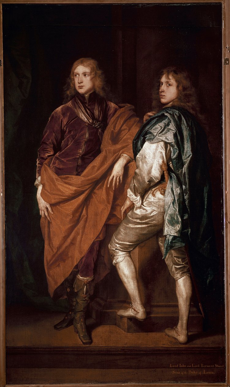 Retrato de dois cavalheiros ingleses, pintura da escola de Antonie Van Dyck de Anthony van Dyck