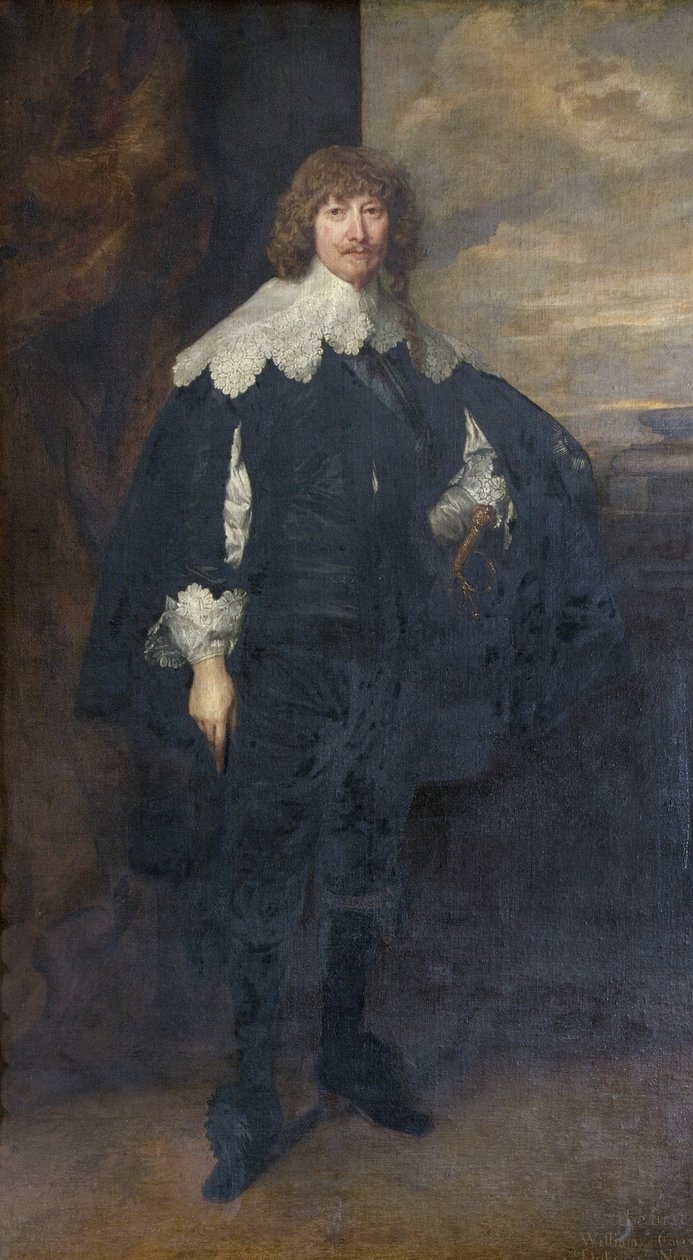 Retrato de William Cavendish, alterado com faixa azul de Anthony van Dyck