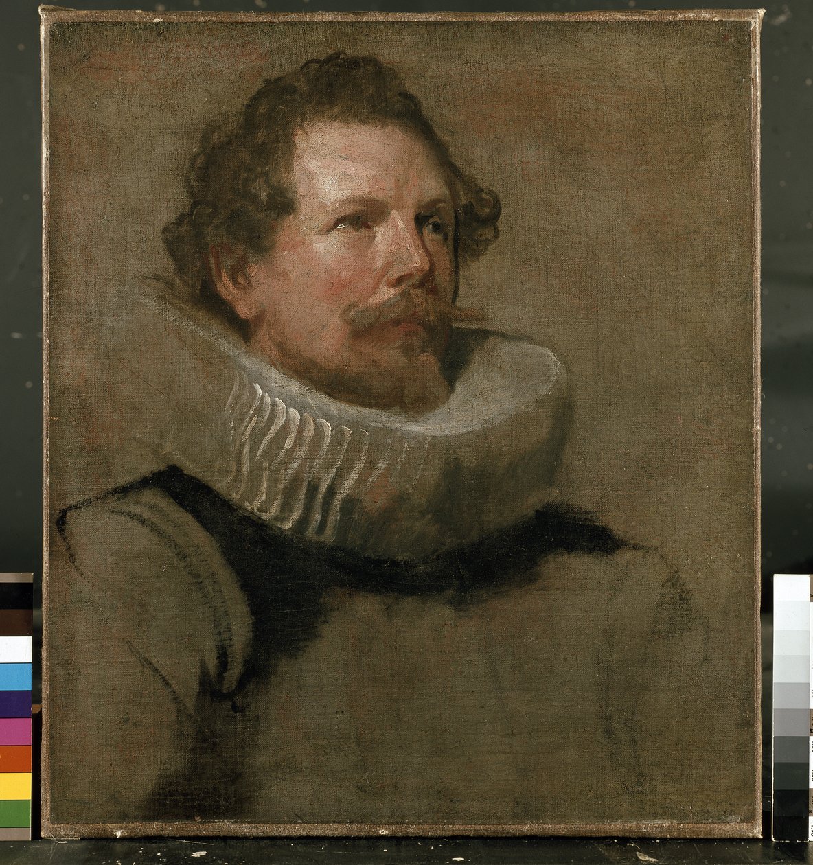 Retrato, de, um, homem, desgastar, um, pedra móbil, colar, 17o século de Anthony van Dyck