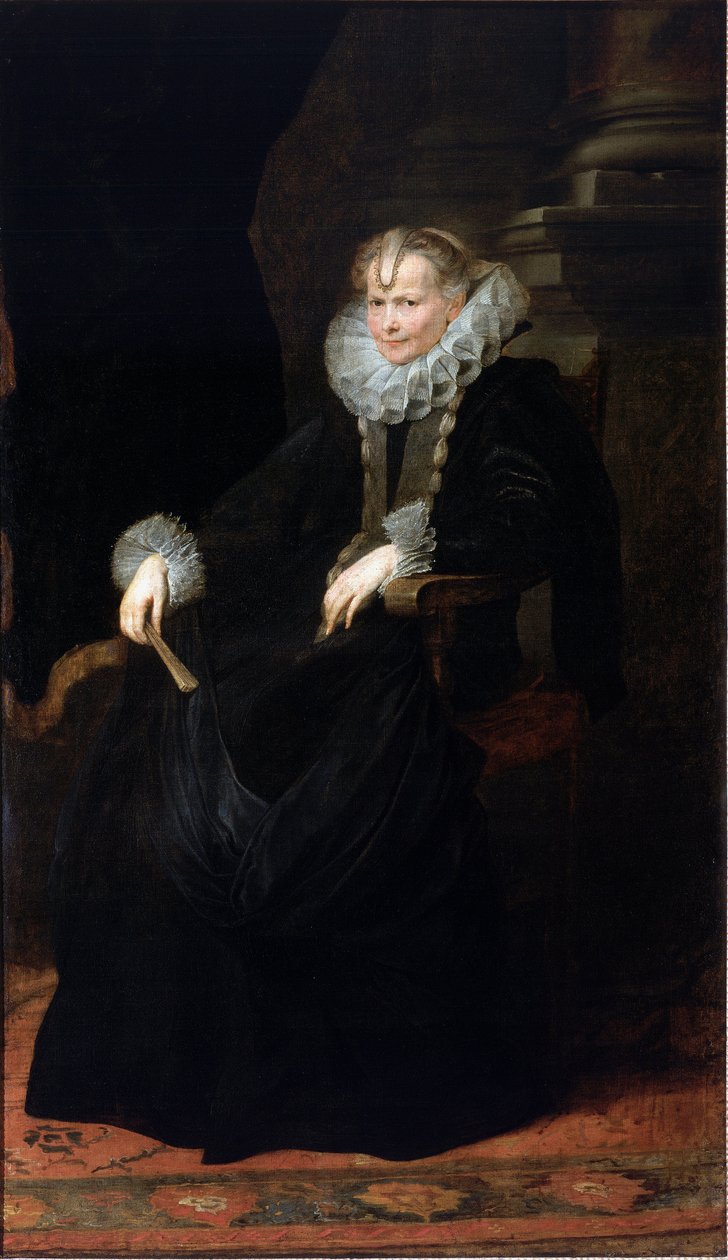 Retrato de uma senhora da família Spinola She usa uma gola de morango. Pintura de Anonie Van Dyck (1599-1641) 1621-1623 Sol. 200x116 cm Berlim, Staatliche Museen zu Berlin, GemaldeGallery de Anthony van Dyck
