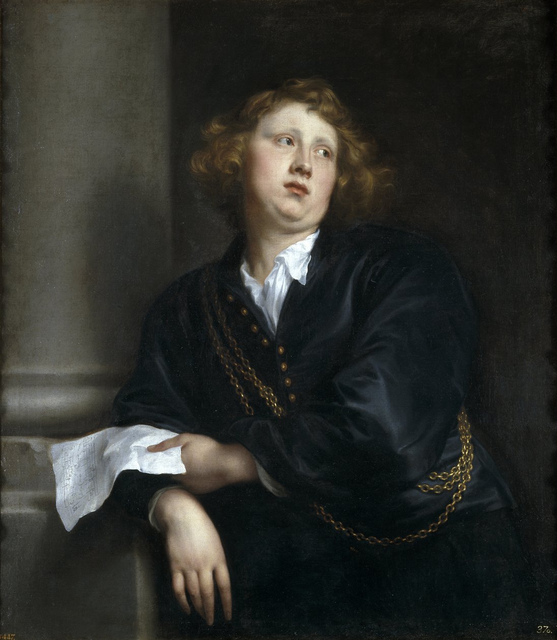 Retrato do compositor e organista Henricus Liberti 1610-1669 de Anthony van Dyck