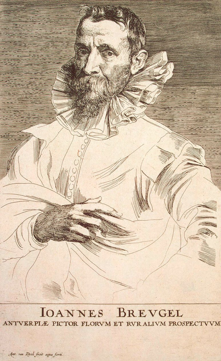 Retrato do artista Jan Brueghel, o Jovem, 1601-1678, primeiro terço do século XVII de Anthony van Dyck