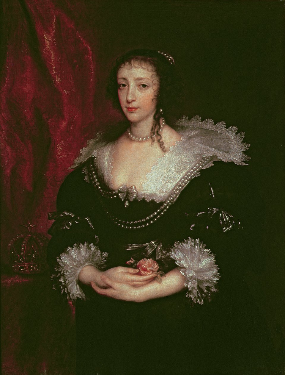 Rainha Henrietta Maria (1609-1669), rainha consorte de Carlos I da Inglaterra, 1632 de Anthony van Dyck