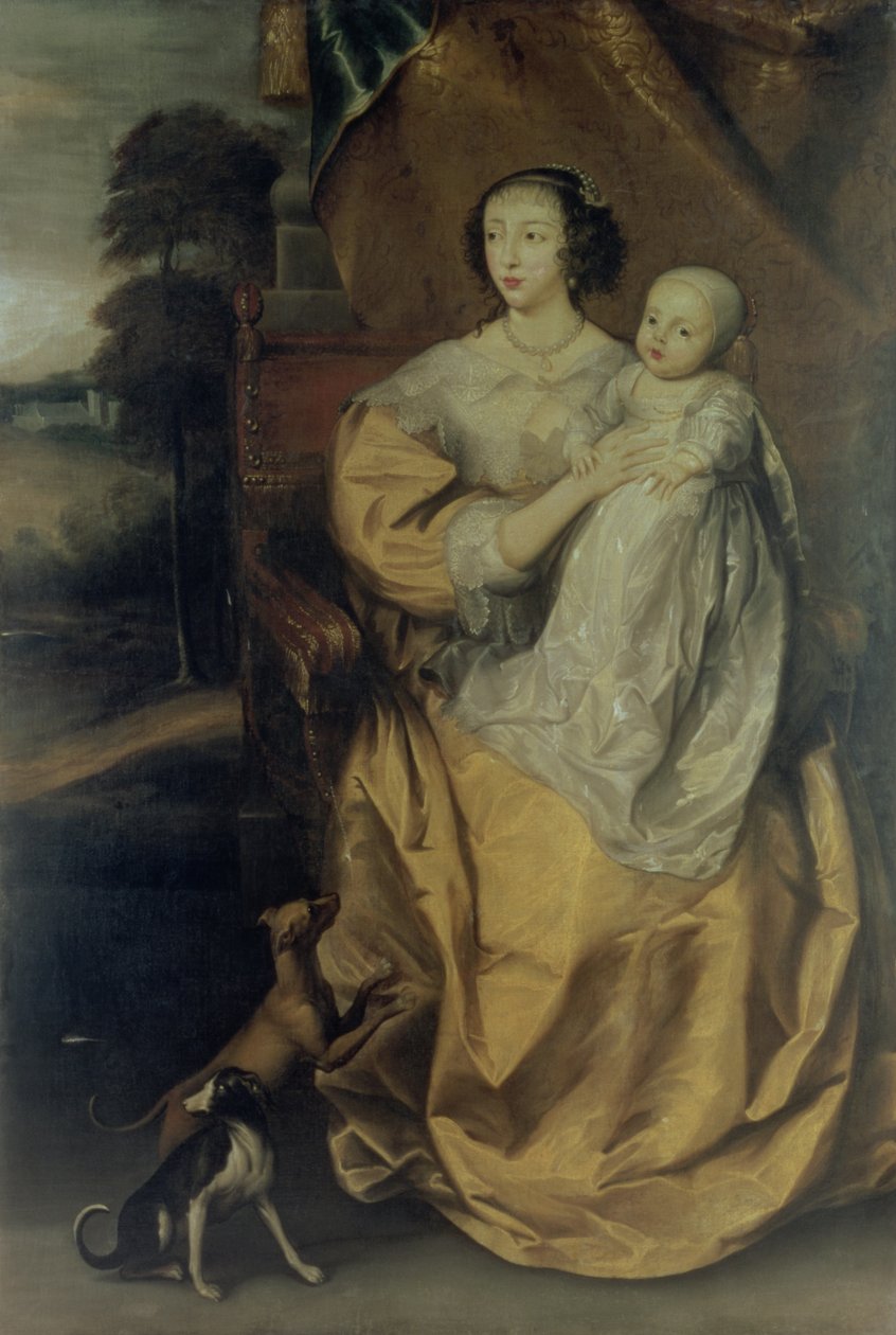 Rainha Henrietta Maria (1609-69) c.1640 de Anthony van Dyck