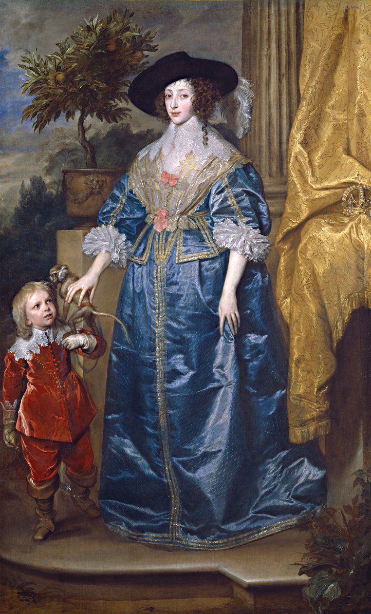 Rainha Henrietta Maria com Sir Jeffrey Hudson de Anthony van Dyck